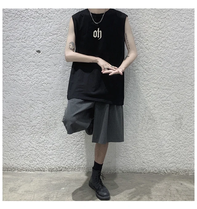 Men's Cotton Sleeveless Gym Tank Top Detail