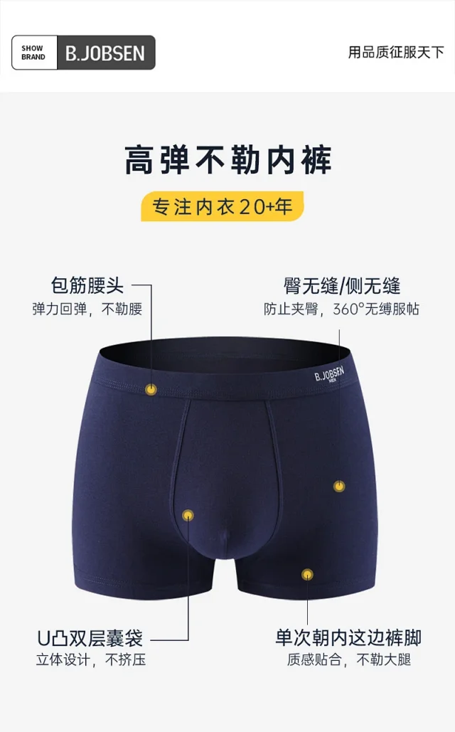Men's Pure Cotton Boxers: 7A Antibacterial, All-Season Detail
