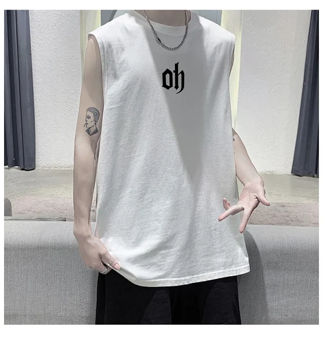 Men's Cotton Sleeveless Gym Tank Top Detail