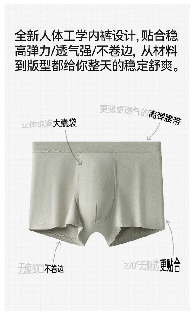 2025 Modal Men's Breathable Boxer Briefs Detail
