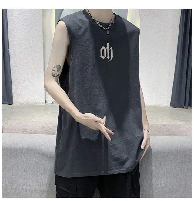 Men's Cotton Sleeveless Gym Tank Top Detail