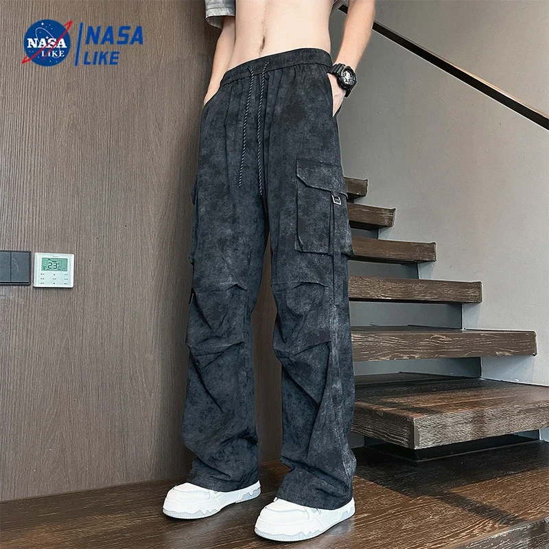 Premium Men's Tie - Dye Wide - Leg Cargo Pants