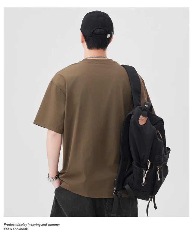 Japanese Workwear Men's T - Shirt 2025 Summer Detail