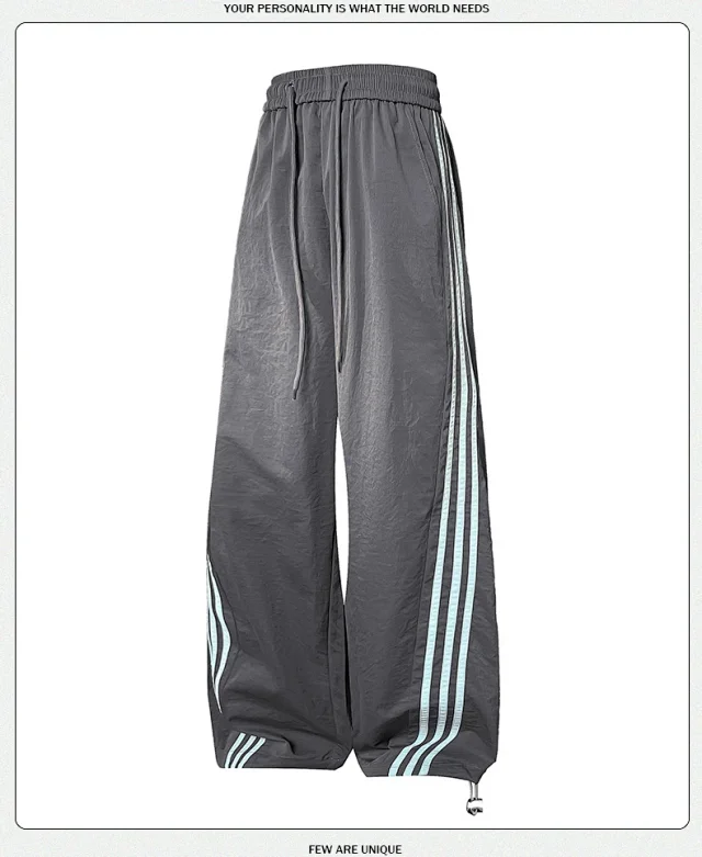 Men's Retro Striped Cargo Pants Detail