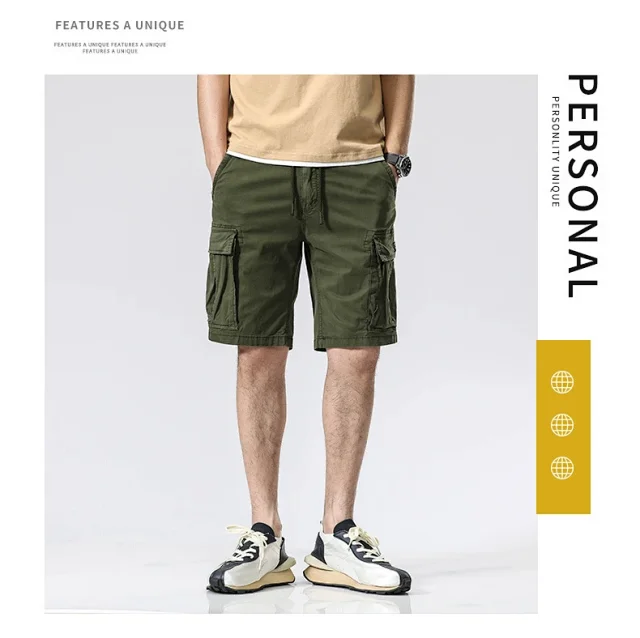 Men's Summer American Cargo Shorts Detail