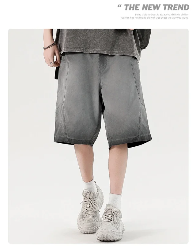 Men's Retro Denim Shorts Detail
