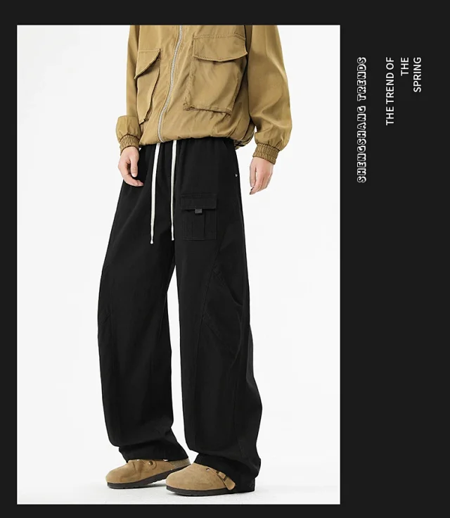 NASA Japanese Trendy Men's Cotton Cargo Pants Detail