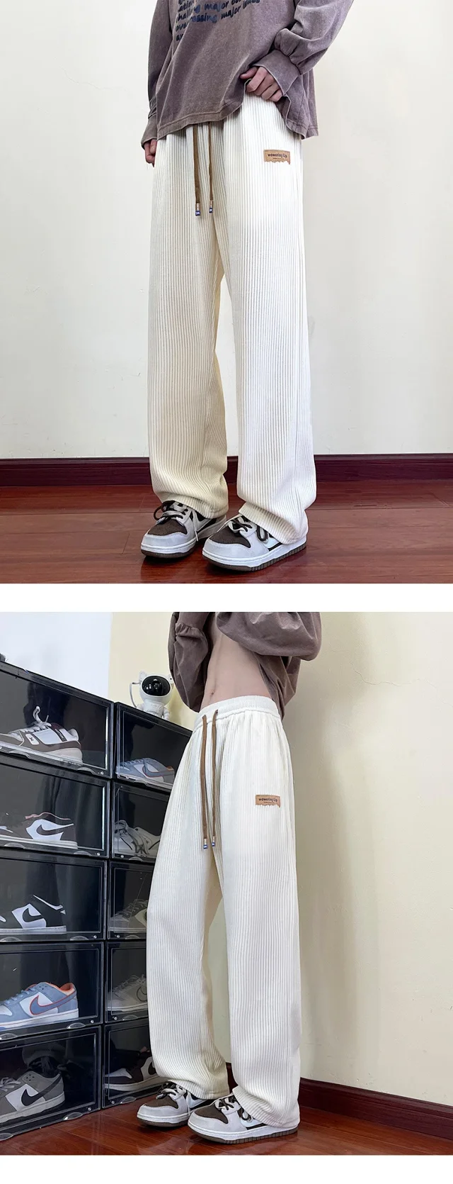 NASA Corduroy Pants: Men's Loose Straight Legs Detail