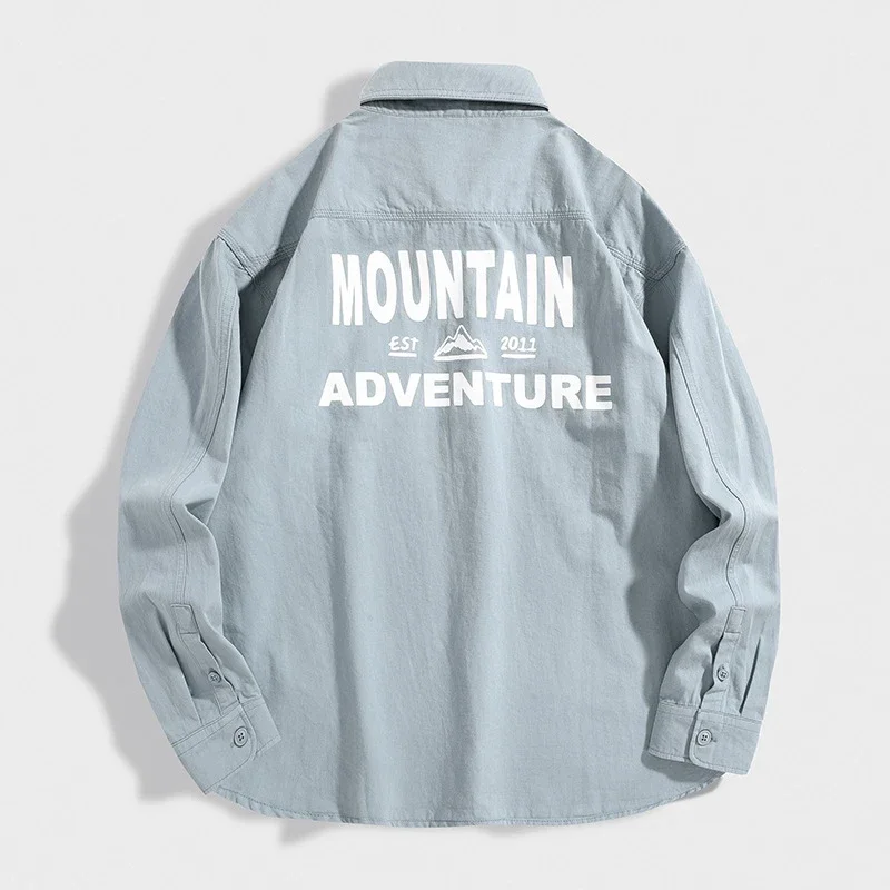 Men's Spring/Fall New Cotton Long-sleeve Shirt & Denim Work Jacket