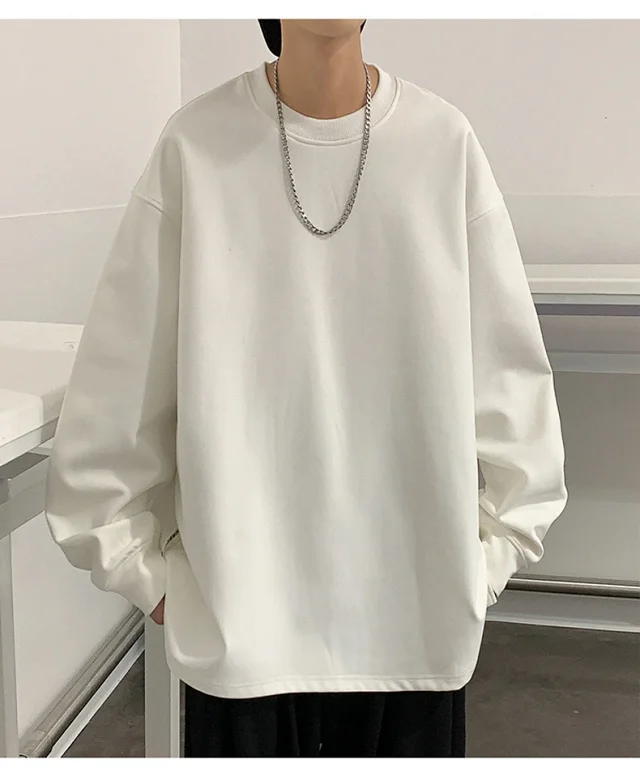 Men's Autumn/Winter Plain Crewneck Sweatshirt Detail