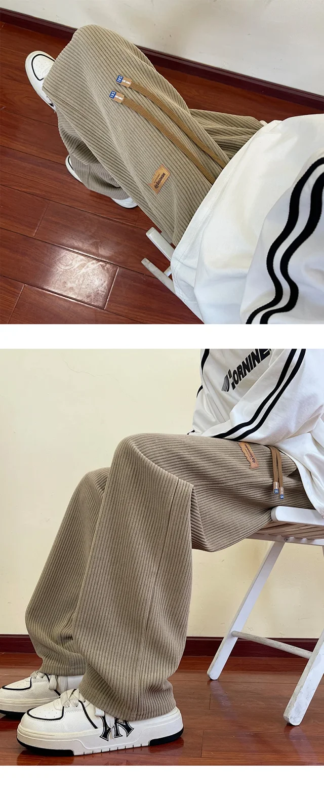 NASA Corduroy Pants: Men's Loose Straight Legs Detail