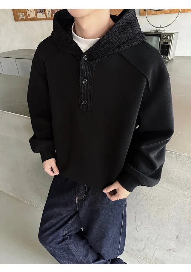 Men's Vintage Knit Hoodie Detail