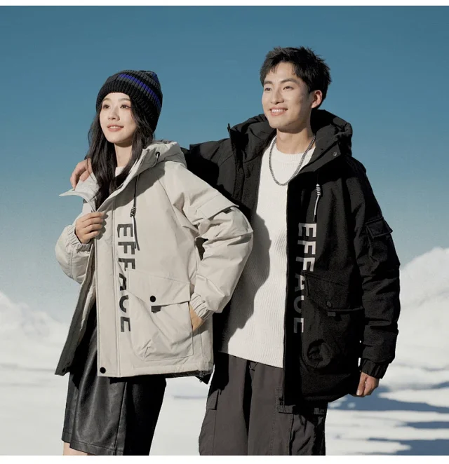Men's Winter Duck Down Puffer Jacket Detail