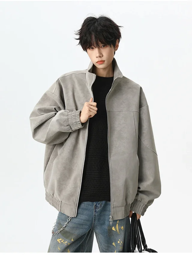 Autumn/Winter New Men's PU Leather Jacket Detail