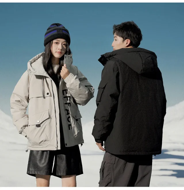 Men's Winter Duck Down Puffer Jacket Detail
