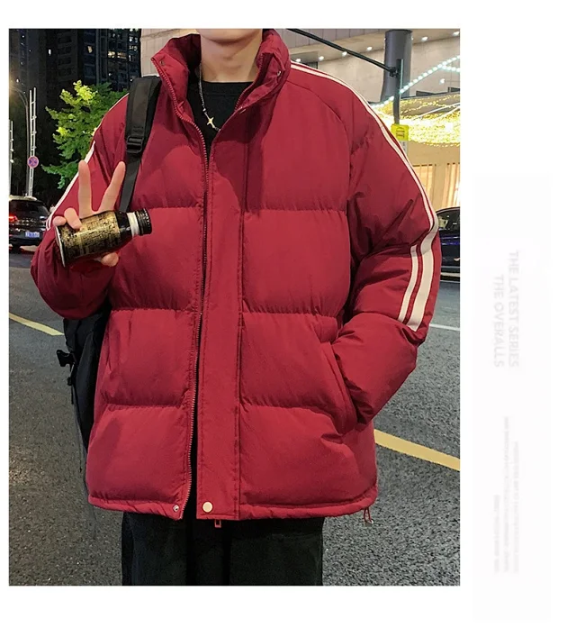Unisex Three-Stripe Winter Puffer Detail