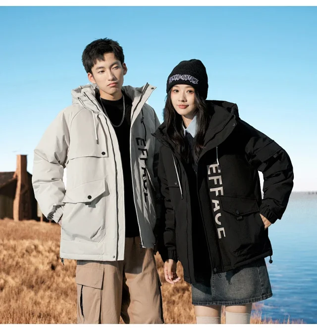 Men's Winter Duck Down Puffer Jacket Detail