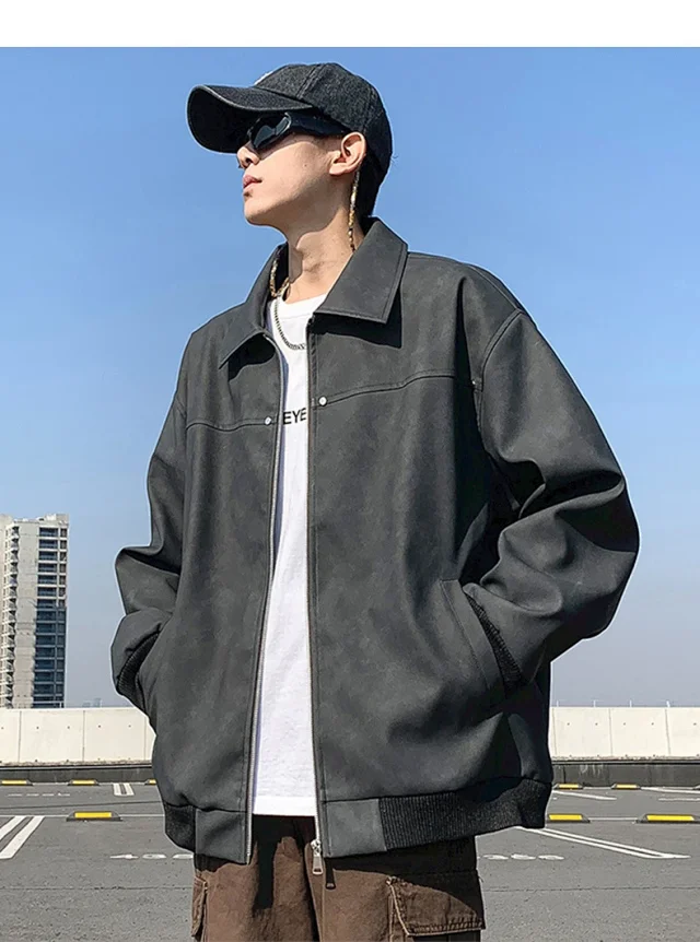 Youth PU Leather Biker Jacket Detail