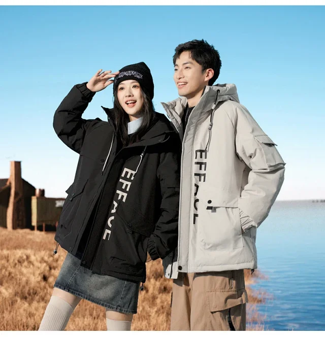 Men's Winter Duck Down Puffer Jacket Detail
