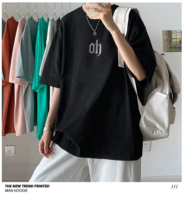 Hong Kong Style Ins  Loose Short Sleeve T-shirt Detail