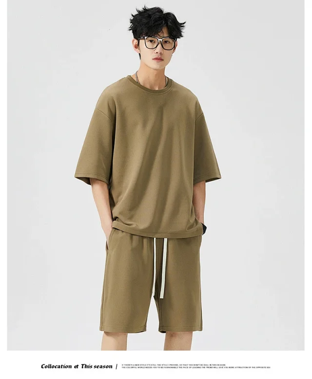 Summer Men's New Short-sleeve T-shirt Set Detail