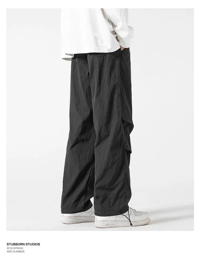 Autumn Men's Parachute Cargo Pants Detail