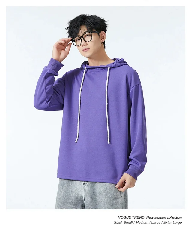 Men's Autumn/Winter Solid Hoodie Detail