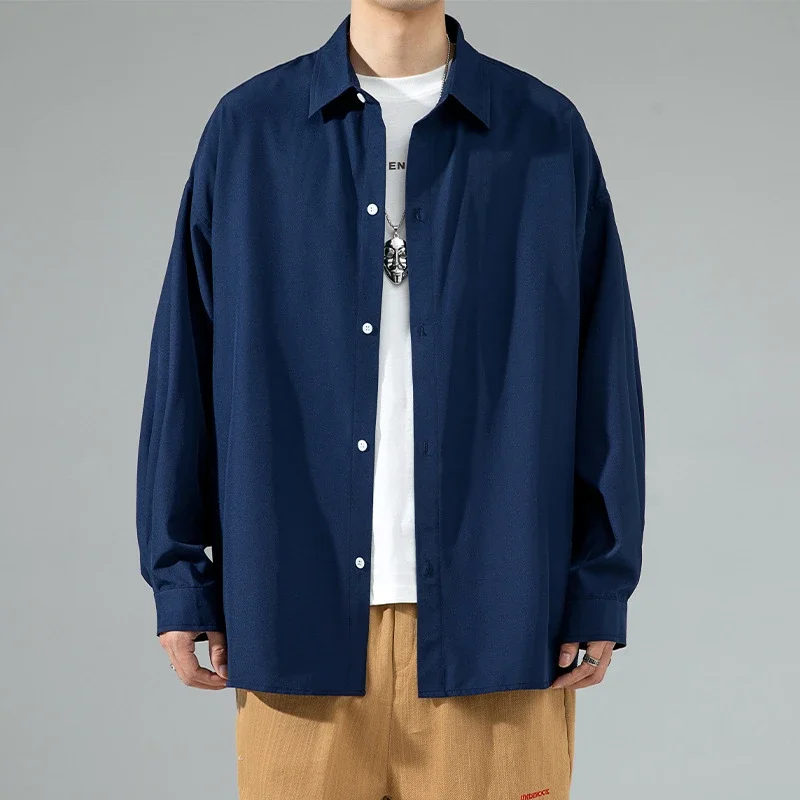Men's 2025 Autumn Solid Long-sleeve Shirt