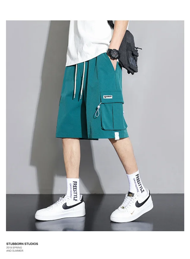 Men's Summer Ice Silk Cargo Shorts Detail