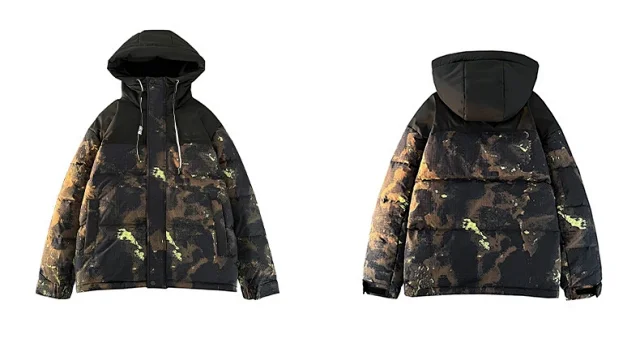 2025 Men's Short Camo Puffer Jacket Detail
