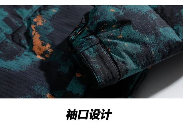 2025 Men's Short Camo Puffer Jacket Detail