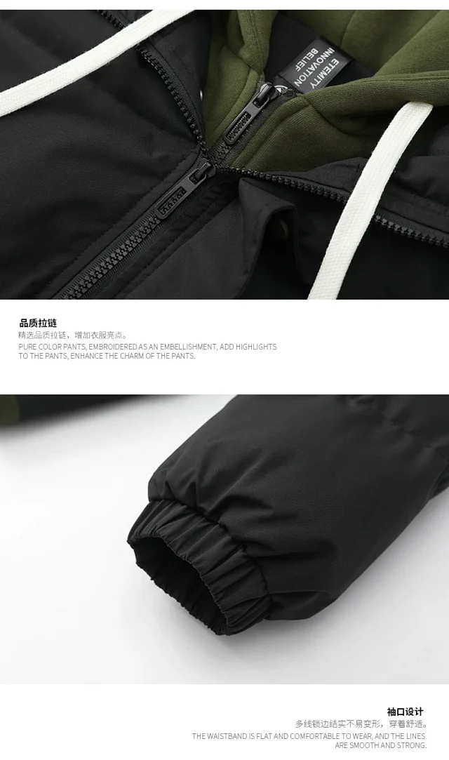 2025 Winter Men's Hooded Cotton Coat Detail