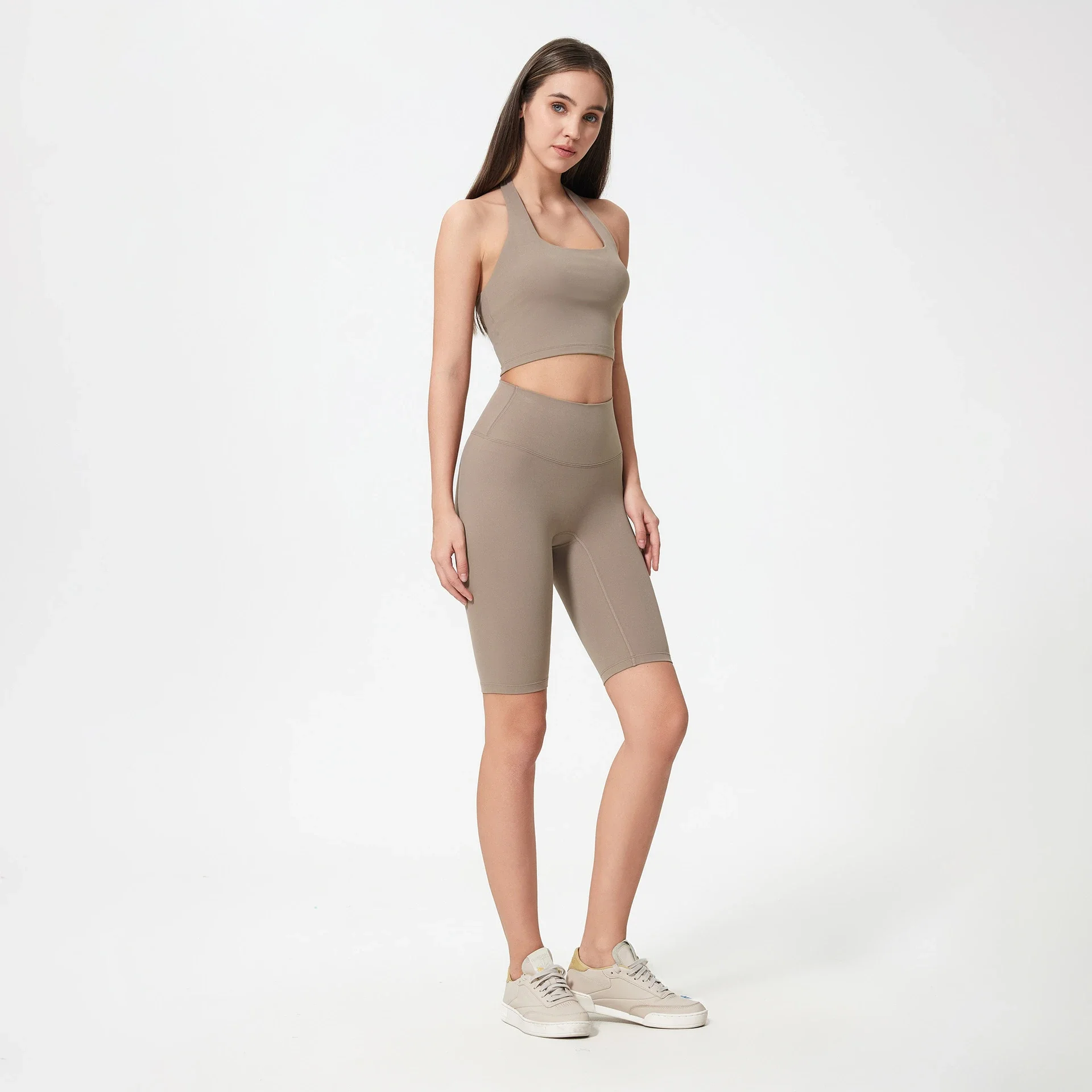 Ruched Halter Sports Bra (DT146)