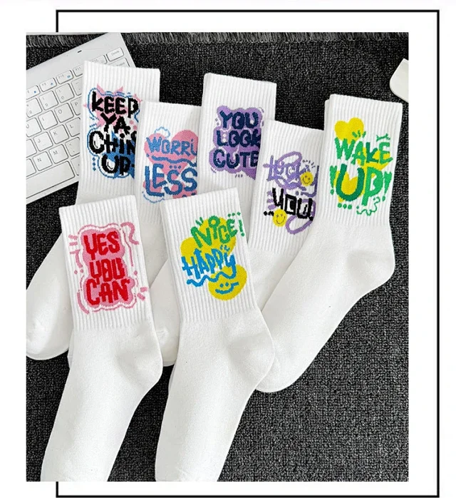 Women's Plus-Size White Mid-Calf Sports Socks（20 pairs） Detail