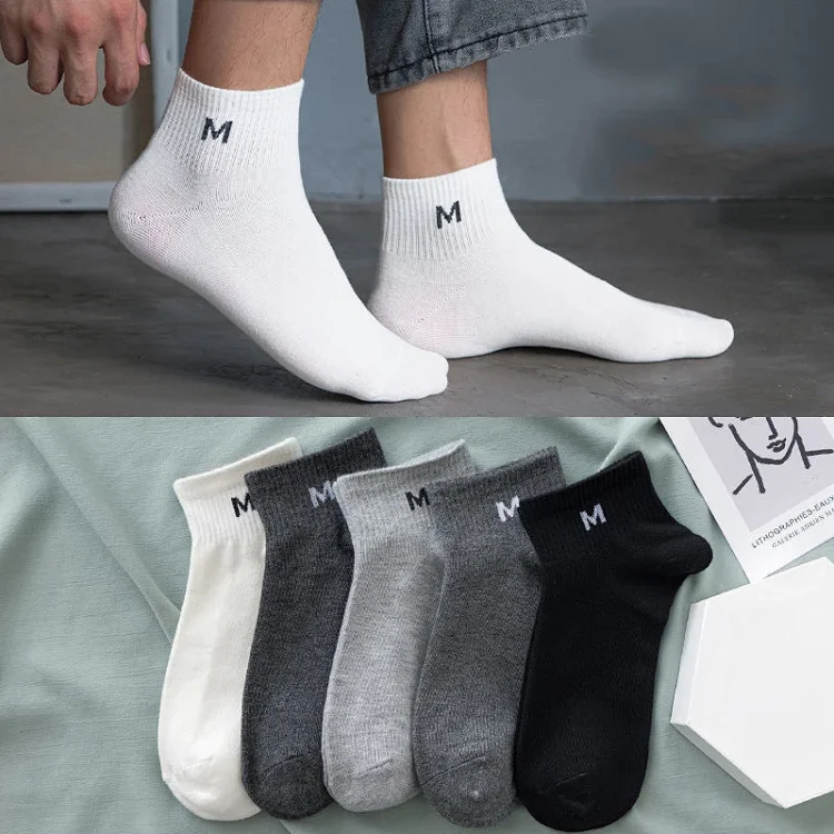 Men's White Breathable Ankle Socks(10 pairs)