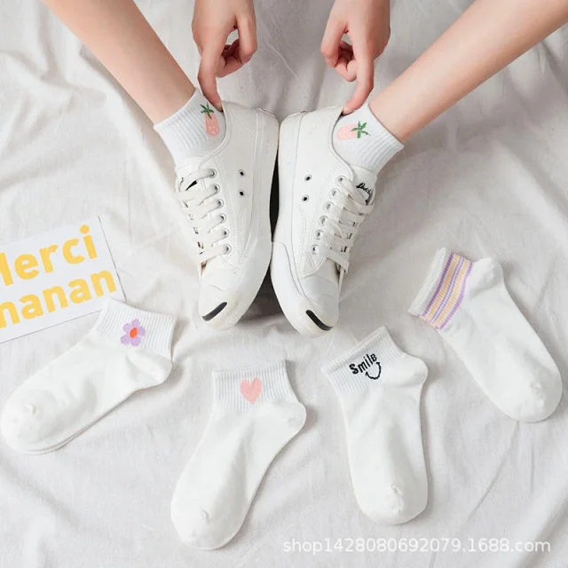 White Low-Cut Cotton Socks（10 pairs） Detail