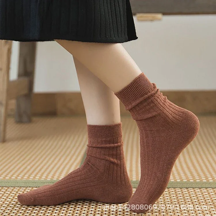 Women's Solid Color Cotton Over-the-Knee Socks（10 pairs）