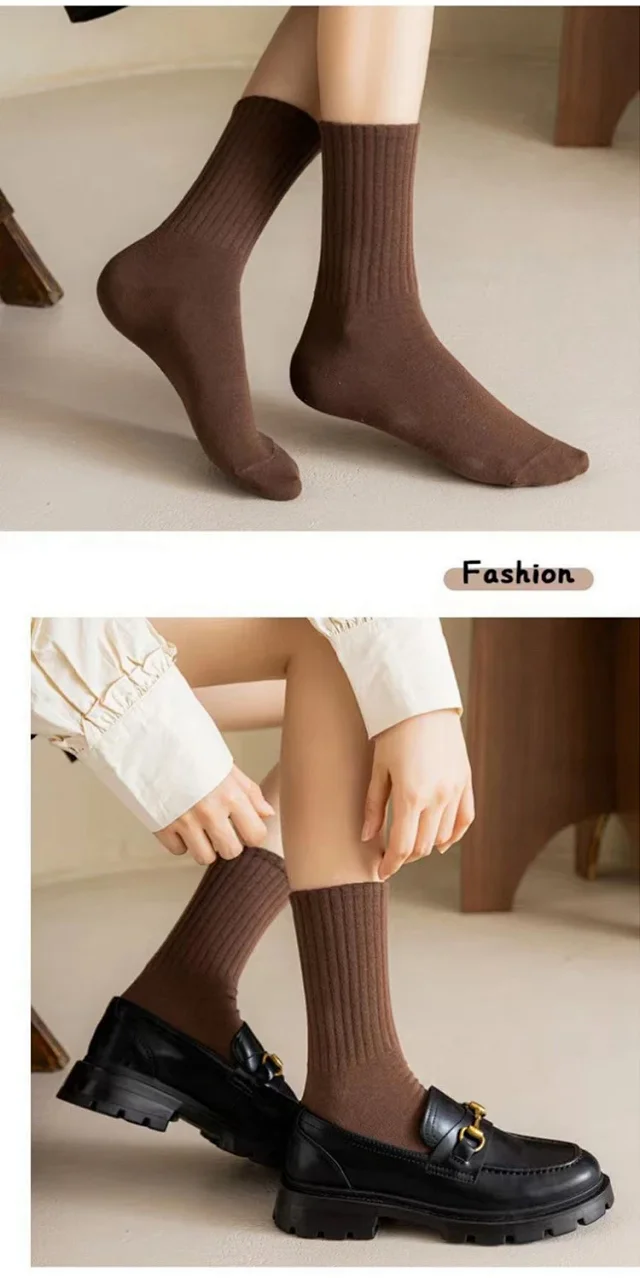 White Mid-Calf Basketball Socks for Couples（5 pairs） Detail