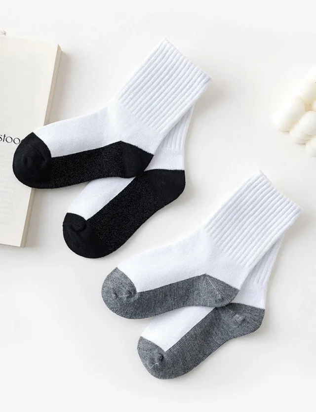 Kids' Solid White Ankle Socks（10 pairs） Detail