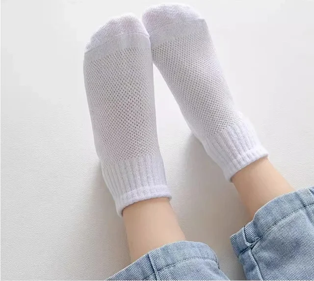 Kids' Solid White Ankle Socks（10 pairs） Detail