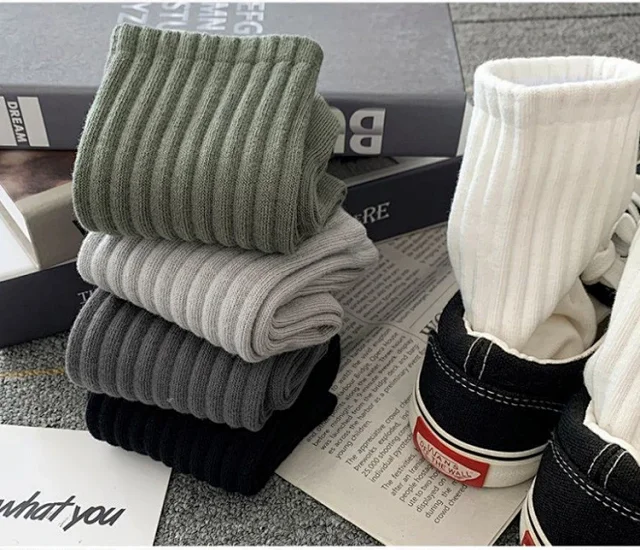 White Mid-Calf Basketball Socks for Couples（5 pairs） Detail