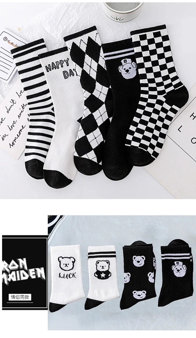 Striped Bear Cotton Socks（10 pairs） Detail