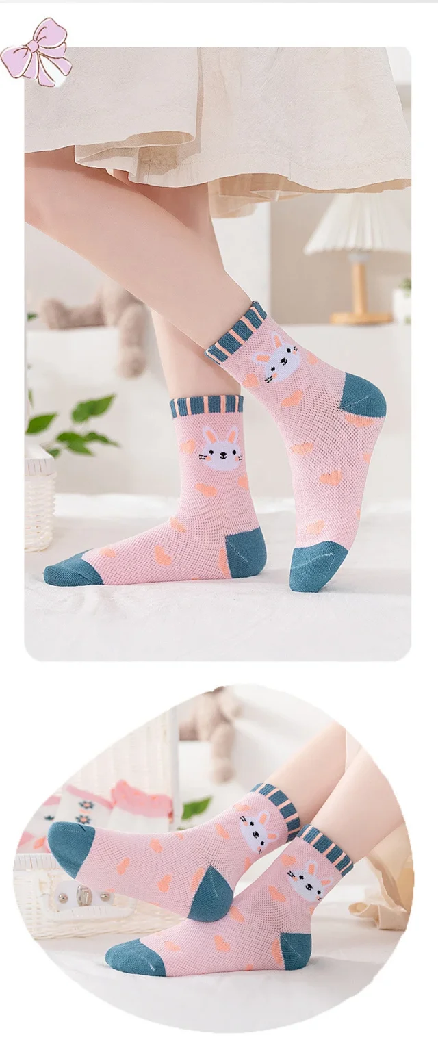 Red Lace Ankle Socks for Girls（5 pairs） Detail