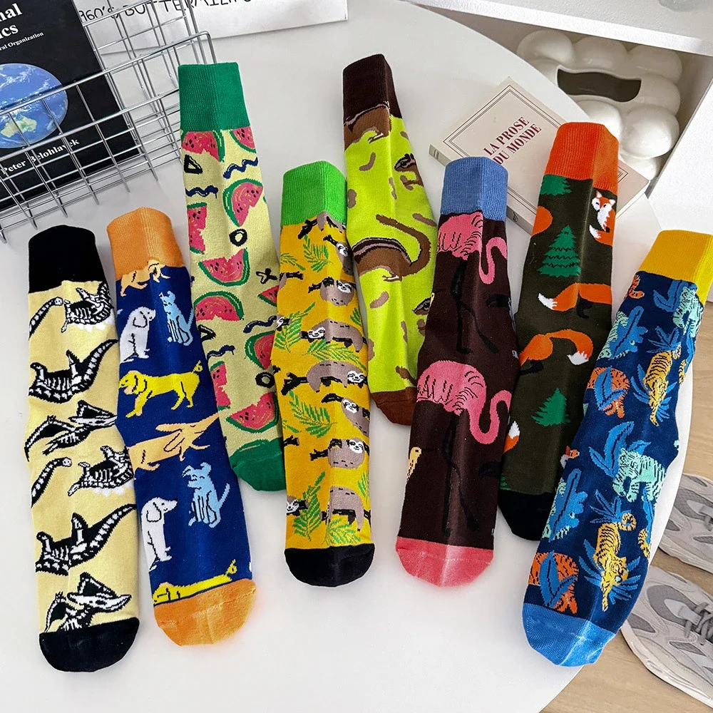 Trendy Unisex Mid-Calf Sweat-Absorbing Socks（8 pairs）