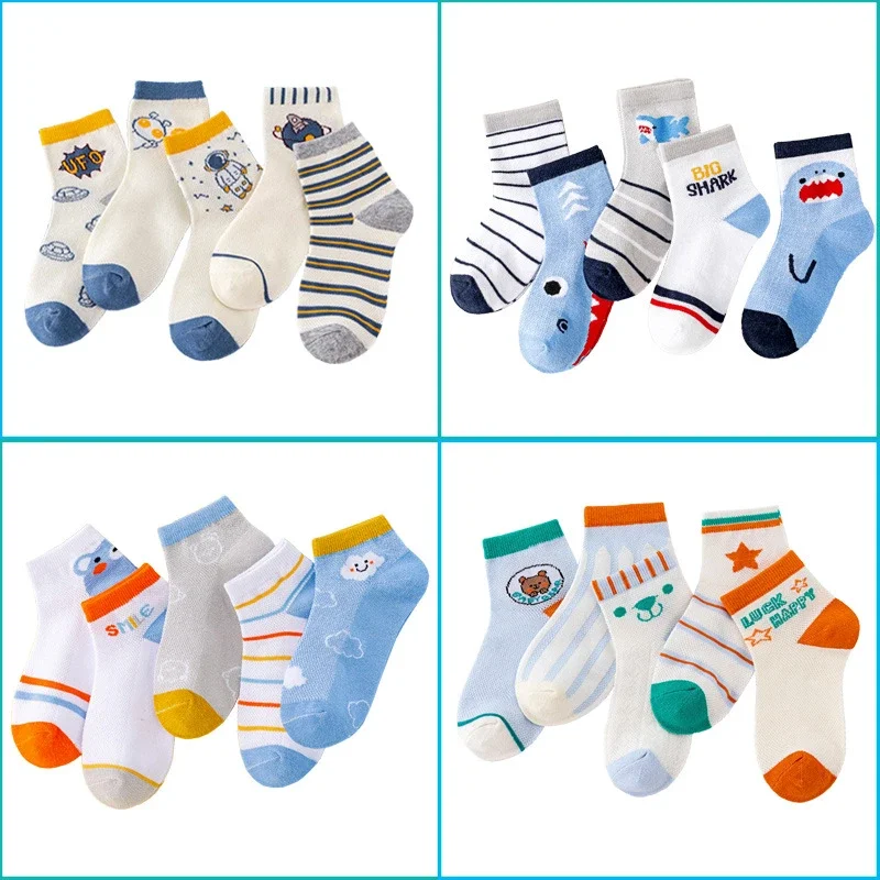 Kids' Cartoon Ankle Socks with Lace（5 pairs）