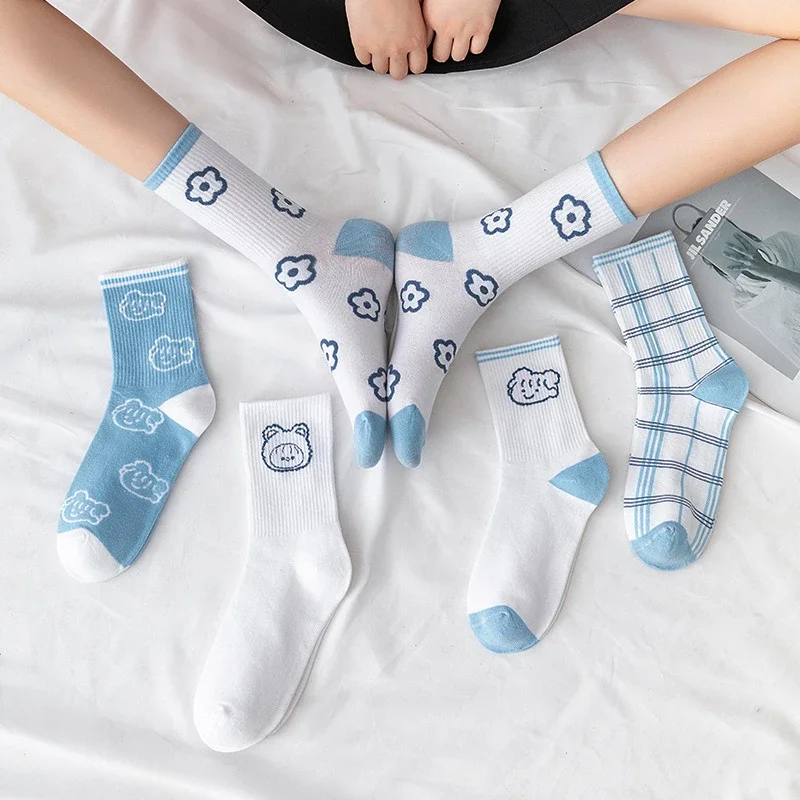 Trendy Japanese-Style Women's Cotton Socks（10 pairs）