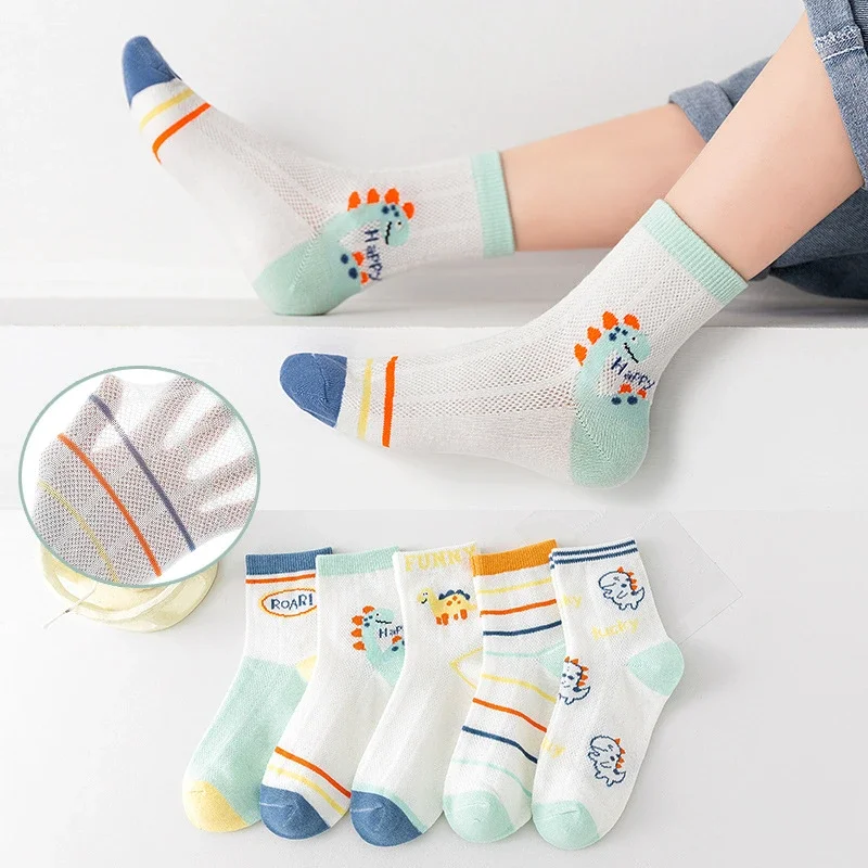 Kids' Cartoon Ankle Socks with Lace（5 pairs）