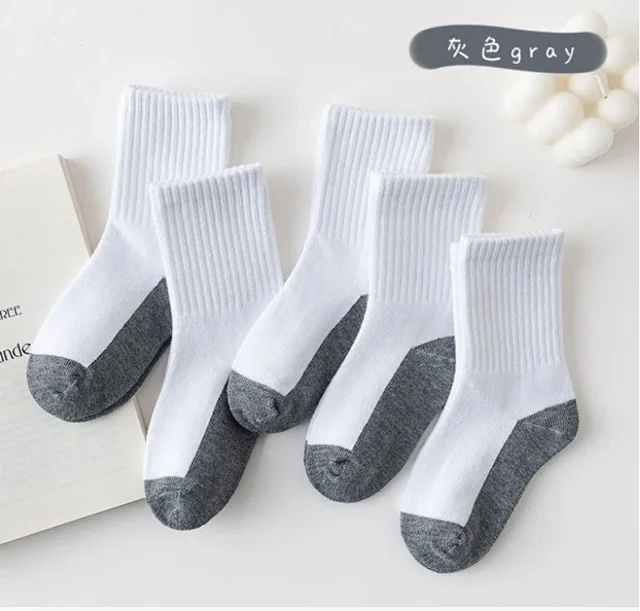 Kids' Solid White Ankle Socks（10 pairs） Detail