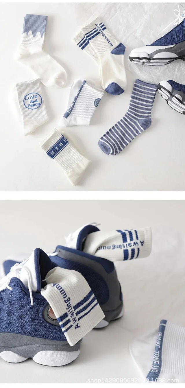 Korean Style White Mid-Calf Socks（10 pairs） Detail