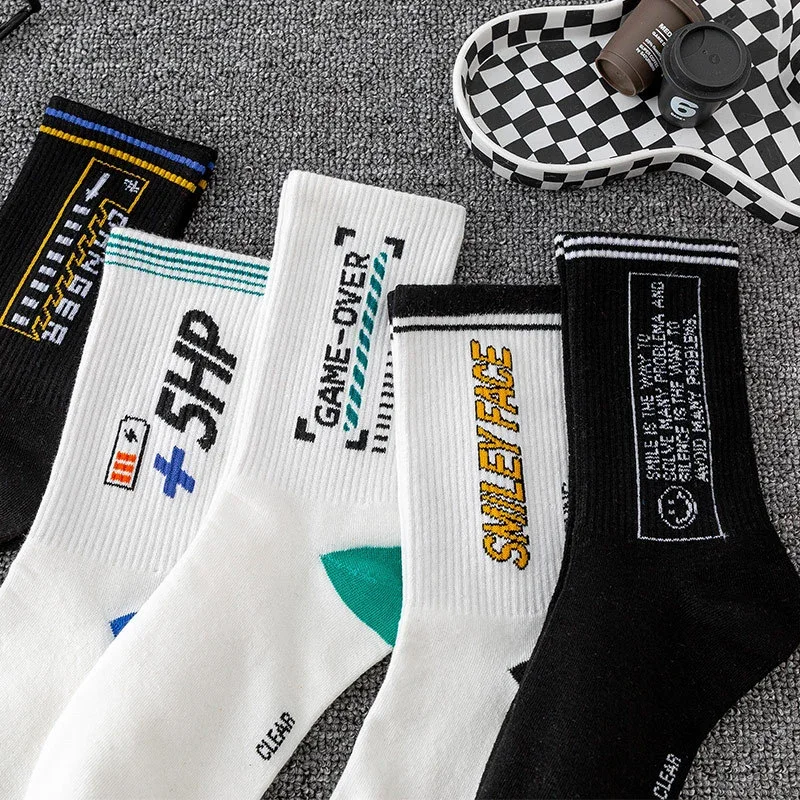 White Cotton Couple's Mid-Calf Socks（10 pairs）